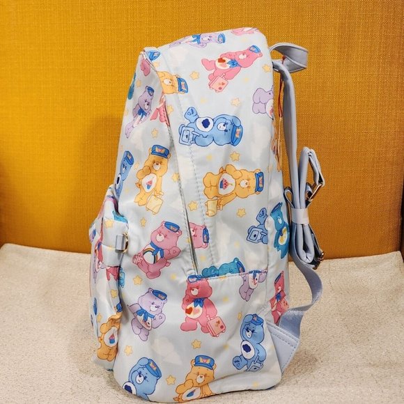 Cakeworthy Care Bears Airline Travel Causal Silky Polyester Blue Backpack NEW main image 7